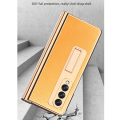 Electroplated Hinge Pen Slot Kevlar Phone Case, For Samsung Galaxy Z Fold3 5G