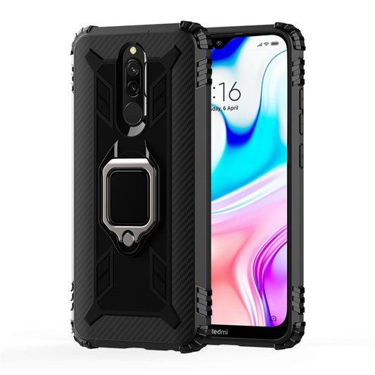 Carbon Fiber Protective Case with 360 Degree Rotating Ring Holder, For Xiaomi Redmi 8, For Xiaomi Redmi Note 8 Pro, For Xiaomi Redmi Note 8, For Vivo Y19 (U3), For Galaxy A51, For Galaxy A71