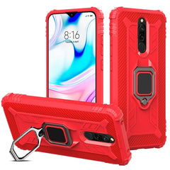 Carbon Fiber Protective Case with 360 Degree Rotating Ring Holder, For Xiaomi Mi CC9 Pro / Note 10, For Xiaomi Redmi Note 8T, For Xiaomi Redmi 8, For Xiaomi Redmi Note 8 Pro, For Xiaomi Redmi Note 8, For Vivo Y19 (U3), For Galaxy A51, For Galaxy A71