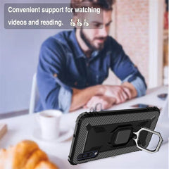 Carbon Fiber Protective Case with 360 Degree Rotating Ring Holder, For Galaxy A90 5G, For Galaxy M30s, For Galaxy S20+, For Galaxy S20, For Galaxy S20 Ultra, For Galaxy Note 10+