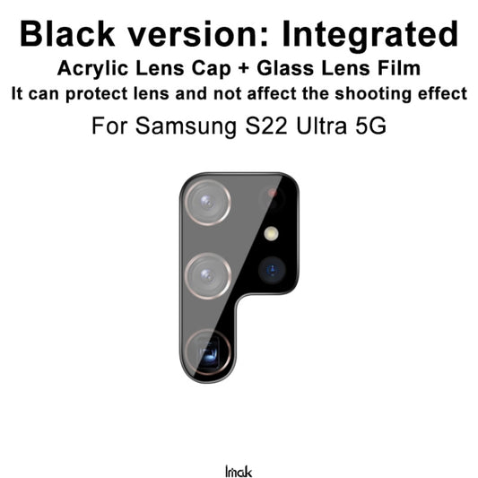 imak Integrated Rear Camera Lens Tempered Glass Film Black Version, For Samsung Galaxy S22 Ultra 5G