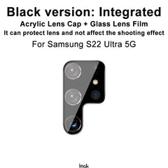 imak Integrated Rear Camera Lens Tempered Glass Film Black Version, For Samsung Galaxy S22 Ultra 5G