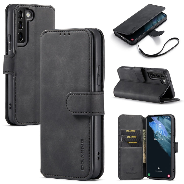 DG.MING Retro Oil Side Horizontal Flip Leather Case with Holder & Card Slots & Wallet, For Samsung Galaxy S22+