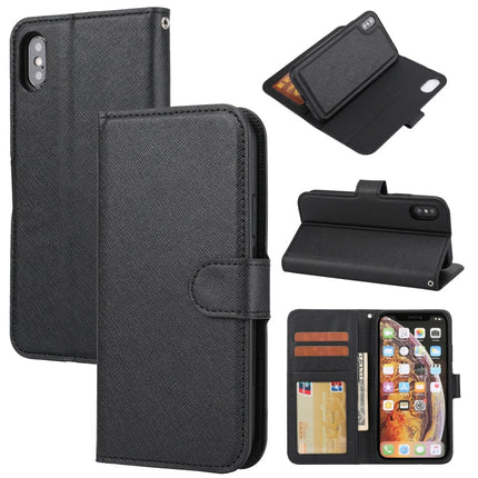 Cross Texture Detachable Leather Phone Case, For iPhone XS / X, For iPhone XR, For iPhone XS Max, For iPhone SE 2022 / SE 2020 / 8 / 7, For iPhone 8 Plus / 7 Plus