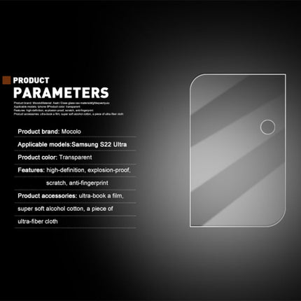 mocolo 0.15mm 9H 2.5D Rear Camera Lens Tempered Glass Film, For Samsung Galaxy S22 Ultra 5G, For Samsung Galaxy S22+ 5G, For Samsung Galaxy S22 5G(1 PC)