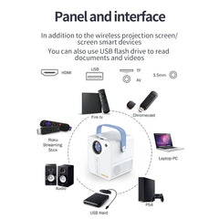 Q96 E300 Intelligent Portable HD 4K Projector, EU Plug, Basic Version, EU Plug,White, Phone Screen Version, EU Plug,White, Android Version, EU Plug,White, Voice Version, EU Plug