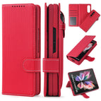 For Samsung Galaxy Z Fold3 5G / Twill Red