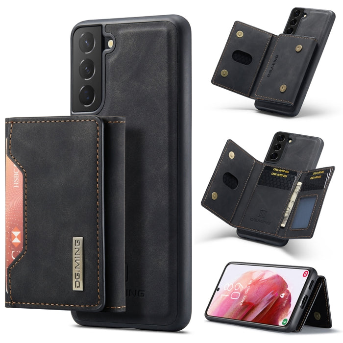 DG.MING M2 Series 3-Fold Multi Card Bag + Magnetic Back Cover Phone Case, For Samsung Galaxy S22 5G, For Samsung Galaxy S22+ 5G, For Samsung Galaxy S22 Ultra 5G