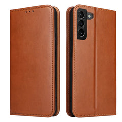 Fierre Shann PU Genuine Leather Texture Leather Phone Case, For Samsung Galaxy S22 5G, For Samsung Galaxy S22+ 5G, For Samsung Galaxy S22 Ultra 5G