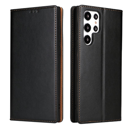 Fierre Shann PU Genuine Leather Texture Leather Phone Case, For Samsung Galaxy S22 5G, For Samsung Galaxy S22+ 5G, For Samsung Galaxy S22 Ultra 5G