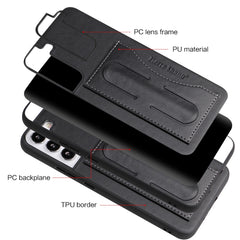 Fierre Shann Full Coverage Leather Phone Case, For Samsung Galaxy S22 5G, For Samsung Galaxy S22+ 5G, For Samsung Galaxy S22 Ultra 5G