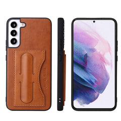 Fierre Shann Full Coverage Leather Phone Case, For Samsung Galaxy S22 5G, For Samsung Galaxy S22+ 5G, For Samsung Galaxy S22 Ultra 5G