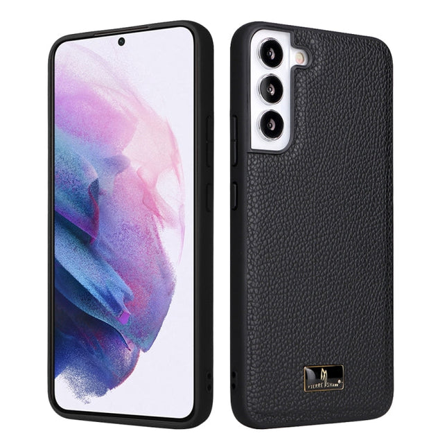 Fierre Shann Leather Texture Phone Back Cover Case, For Samsung Galaxy S22 5G, For Samsung Galaxy S22+ 5G, For Samsung Galaxy S22 Ultra 5G