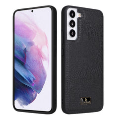 Fierre Shann Leather Texture Phone Back Cover Case, For Samsung Galaxy S22 5G, For Samsung Galaxy S22+ 5G, For Samsung Galaxy S22 Ultra 5G