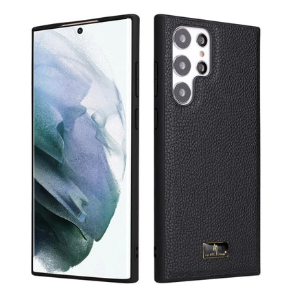 Fierre Shann Leather Texture Phone Back Cover Case, For Samsung Galaxy S22 5G, For Samsung Galaxy S22+ 5G, For Samsung Galaxy S22 Ultra 5G