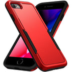 For iPhone SE 2022 / SE 2020 / 8 / 7 / Red Black