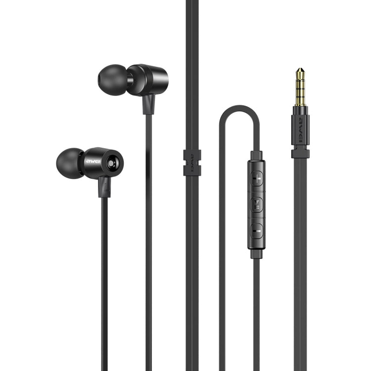 awei L1 Stereo Surround In-ear Wired Earphone, L1(Black), L1(Grey)