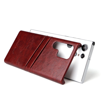 Fierre Shann Retro Oil Wax Texture PU Leather Phone Case with Card Slots, For Samsung Galaxy S22 Ultra 5G, For Samsung Galaxy S22+ 5G, For Samsung Galaxy S22 5G