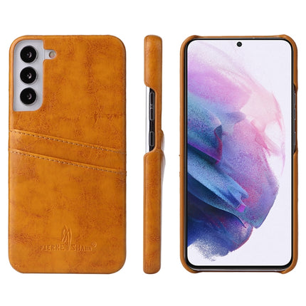 Fierre Shann Retro Oil Wax Texture PU Leather Phone Case with Card Slots, For Samsung Galaxy S22 Ultra 5G, For Samsung Galaxy S22+ 5G, For Samsung Galaxy S22 5G