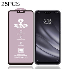 25 PCS 9H HD Large Arc High Alumina Full Screen Tempered Glass Film, For Xiaomi Redmi 6(25 PCS), For Xiaomi Redmi 6A(25 PCS), For Xiaomi Redmi 6 Pro(25 PCS), For Xiaomi Redmi 7(25 PCS), For Xiaomi Redmi 7A(25 PCS), For Xiaomi Redmi Go(25 PCS)