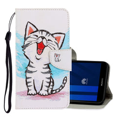 3D Colored Drawing Horizontal Flip PU Leather Case with Holder & Card Slots & Wallet, For Huawei Y5 2018