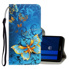 3D Colored Drawing Horizontal Flip PU Leather Case with Holder & Card Slots & Wallet, For Huawei Y5 2018