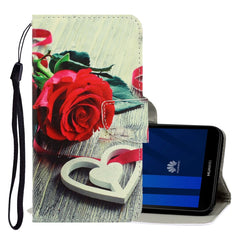 3D Colored Drawing Horizontal Flip PU Leather Case with Holder & Card Slots & Wallet, For Huawei Y5 2018