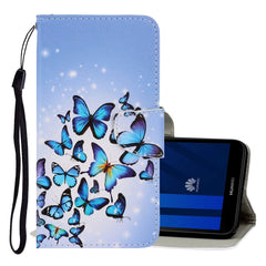 3D Colored Drawing Horizontal Flip PU Leather Case with Holder & Card Slots & Wallet, For Huawei Y5 2018