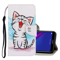 3D Colored Drawing Horizontal Flip PU Leather Case with Holder & Card Slots & Wallet, For Huawei Y5 2019