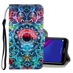 3D Colored Drawing Horizontal Flip PU Leather Case with Holder & Card Slots & Wallet, For Huawei Y5 2019