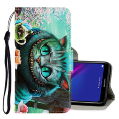 3D Colored Drawing Horizontal Flip PU Leather Case with Holder & Card Slots & Wallet, For Huawei Y5 2019