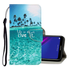 3D Colored Drawing Horizontal Flip PU Leather Case with Holder & Card Slots & Wallet