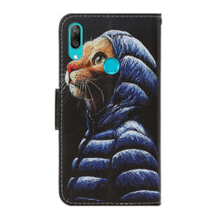 3D Colored Drawing Horizontal Flip PU Leather Case with Holder & Card Slots & Wallet, For Huawei Y7 2019