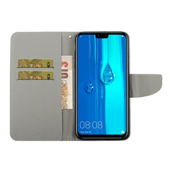 3D Colored Drawing Horizontal Flip PU Leather Case with Holder & Card Slots & Wallet, For Huawei Y9 2019