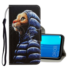 3D Colored Drawing Horizontal Flip PU Leather Case with Holder & Card Slots & Wallet, For Huawei Y9 2019