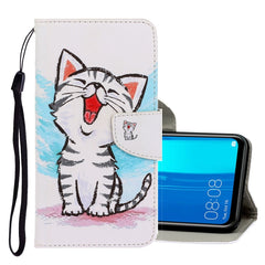 3D Colored Drawing Horizontal Flip PU Leather Case with Holder & Card Slots & Wallet, For Huawei Y9 2019