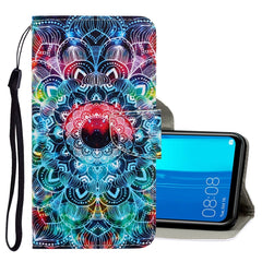 3D Colored Drawing Horizontal Flip PU Leather Case with Holder & Card Slots & Wallet, For Huawei Y9 2019