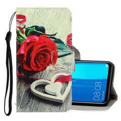 3D Colored Drawing Horizontal Flip PU Leather Case with Holder & Card Slots & Wallet, For Huawei Y9 2019