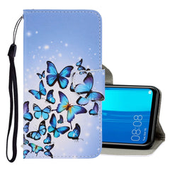 3D Colored Drawing Horizontal Flip PU Leather Case with Holder & Card Slots & Wallet, For Huawei Y9 2019