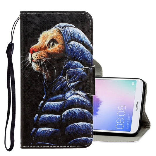 3D Colored Drawing Horizontal Flip PU Leather Case with Holder & Card Slots & Wallet, For Huawei Enjoy 7S