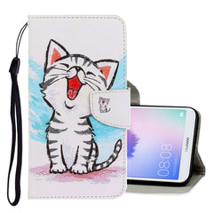 3D Colored Drawing Horizontal Flip PU Leather Case with Holder & Card Slots & Wallet, For Huawei Enjoy 7S