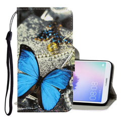 3D Colored Drawing Horizontal Flip PU Leather Case with Holder & Card Slots & Wallet, For Huawei Enjoy 7S