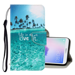 3D Colored Drawing Horizontal Flip PU Leather Case with Holder & Card Slots & Wallet, For Huawei Enjoy 7S