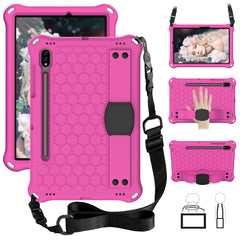 Honeycomb Design EVA + PC Tablet Case with Strap, For Samsung Galaxy Tab S8 / Tab S7