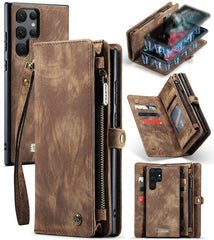 CaseMe-008 Detachable Multifunctional Horizontal Flip Leather Case, For Samsung Galaxy S22 Ultra 5G