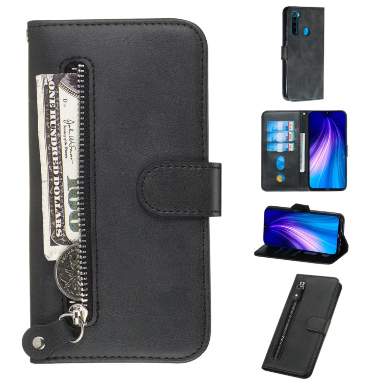 Fashion Calf Texture Zipper Horizontal Flip PU Leather Case, with Holder & Card Slots & Wallet, For Xiaomi Redmi Note 8, For Xiaomi Redmi Note 8 Pro, For Galaxy A10s, For Galaxy A20s
