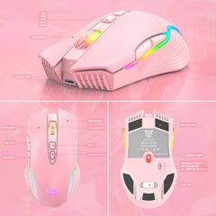 ONIKUMA CW905 2.4G RGB Lighting Wireless Mouse, CW905 Wireless Mouse(Pink), CW905 Wireless Mouse (Grey White), CW905 Wireless Mouse(Black)