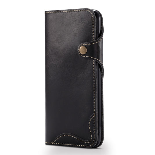 Denior Oil Wax Cowhide Magnetic Button Horizontal Flip Leather Case with Card Slots & Wallet, For iPhone 6, For iPhone 6 Plus / 6s Plus, For iPhone 7 / 8, For iPhone 7 Plus / 8 Plus, For iPhone X / XS, For Galaxy S8, For iPhone XR, For Galaxy S8 Plus