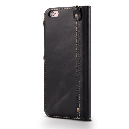 Denior Oil Wax Cowhide Magnetic Button Horizontal Flip Leather Case with Card Slots & Wallet, For iPhone 6, For iPhone 6 Plus / 6s Plus, For iPhone 7 / 8, For iPhone 7 Plus / 8 Plus, For iPhone X / XS, For Galaxy S8