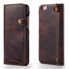 Denior Oil Wax Cowhide Magnetic Button Horizontal Flip Leather Case with Card Slots & Wallet, For iPhone 6, For iPhone 6 Plus / 6s Plus, For iPhone 7 / 8, For iPhone 7 Plus / 8 Plus, For iPhone X / XS, For Galaxy S8